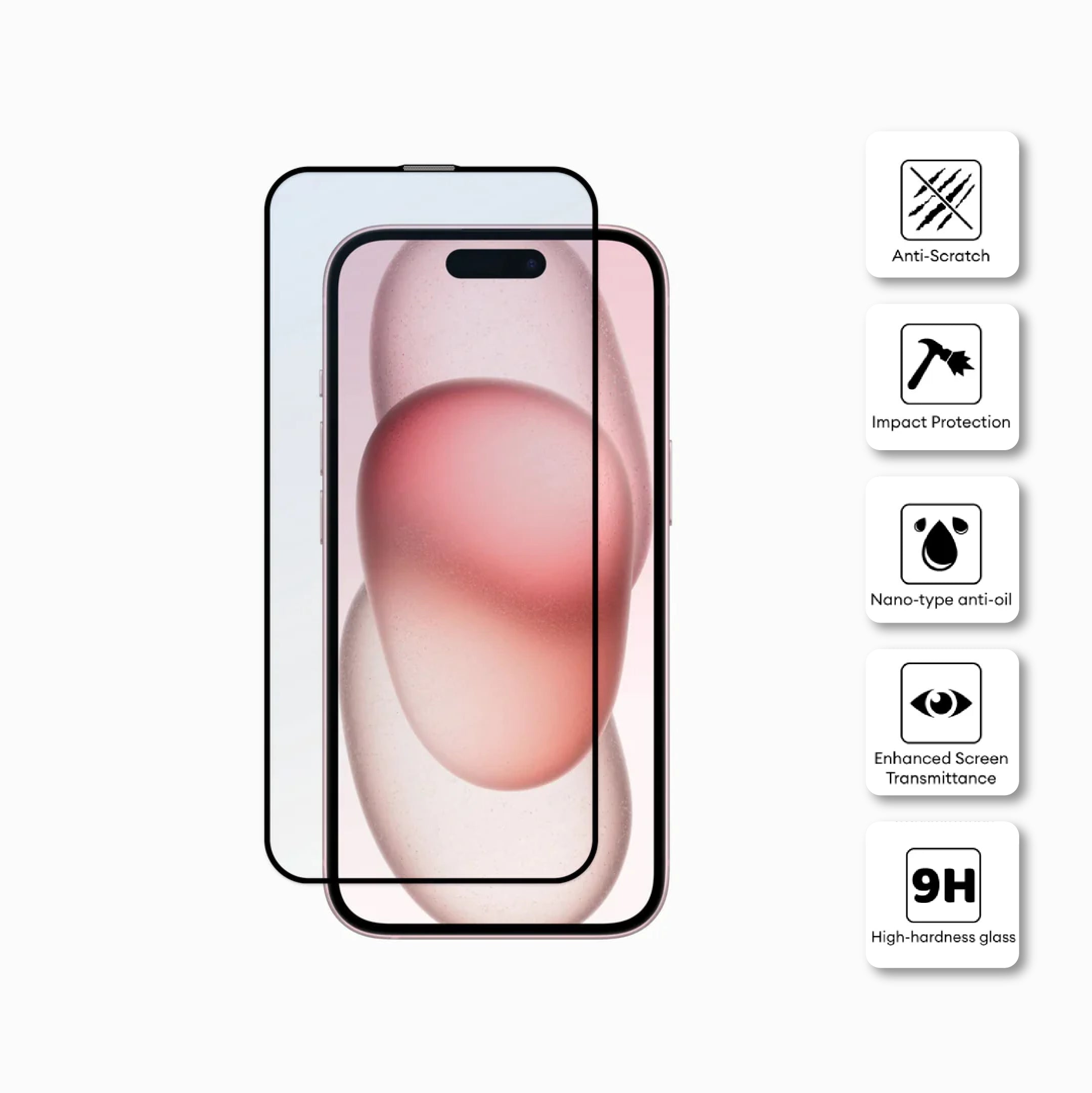 Pisen Tempered Glass Screen Protector for iPhone 15 MRE-TM44-I15