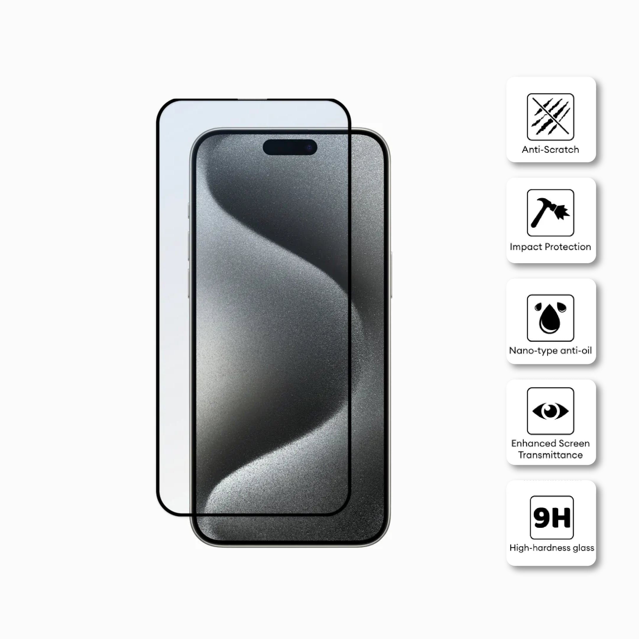 Pisen Tempered Glass Screen Protector for iPhone 15 Pro MRE-TM44-I15 Pro