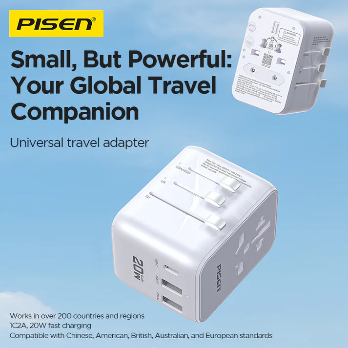 PISEN-Global Travel 20W 3-Port GaN Fast Charger TP-C109