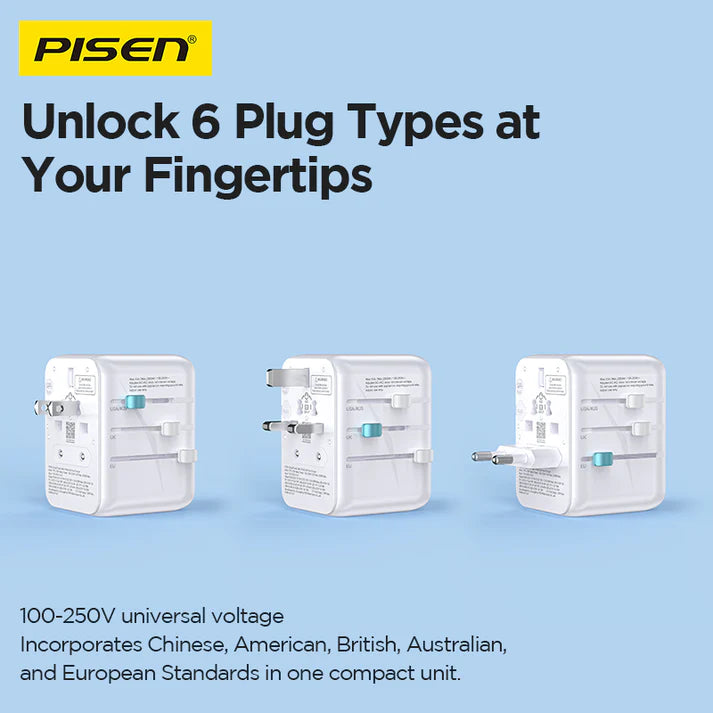 PISEN-Global Travel 20W 3-Port GaN Fast Charger TP-C109