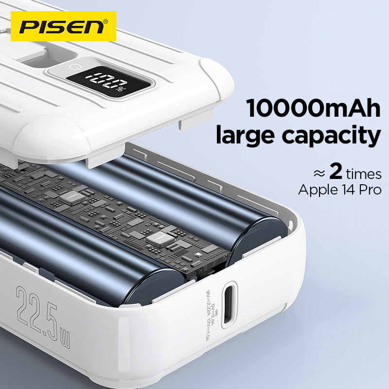 PISEN Power Tiny 22.5W 10000mAh With Dual Cable Power Bank TS-D326