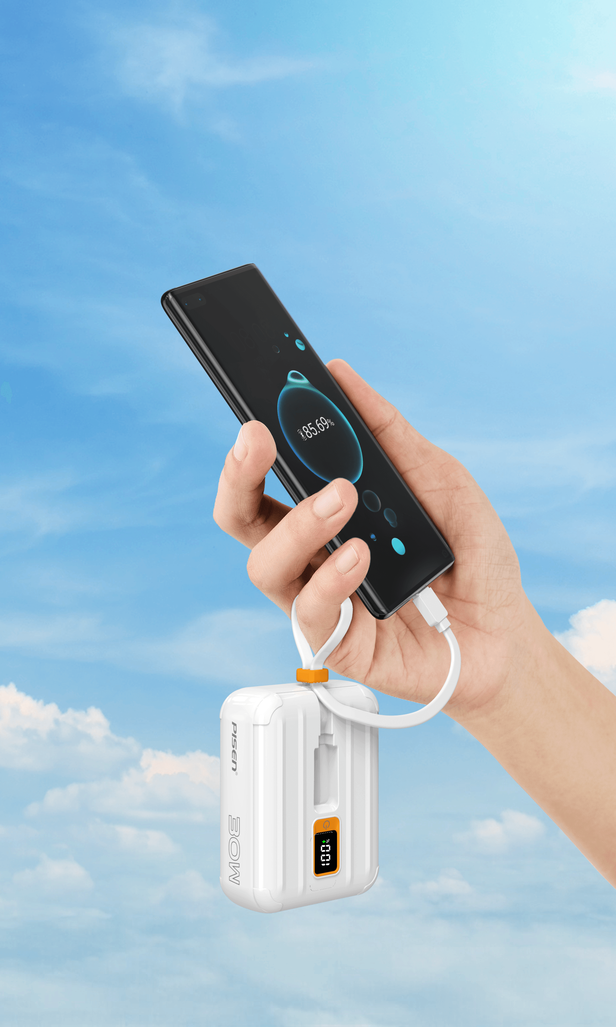 PISEN Power Tiny 30W 10000mAh With Dual Cable Power Bank TS-D364