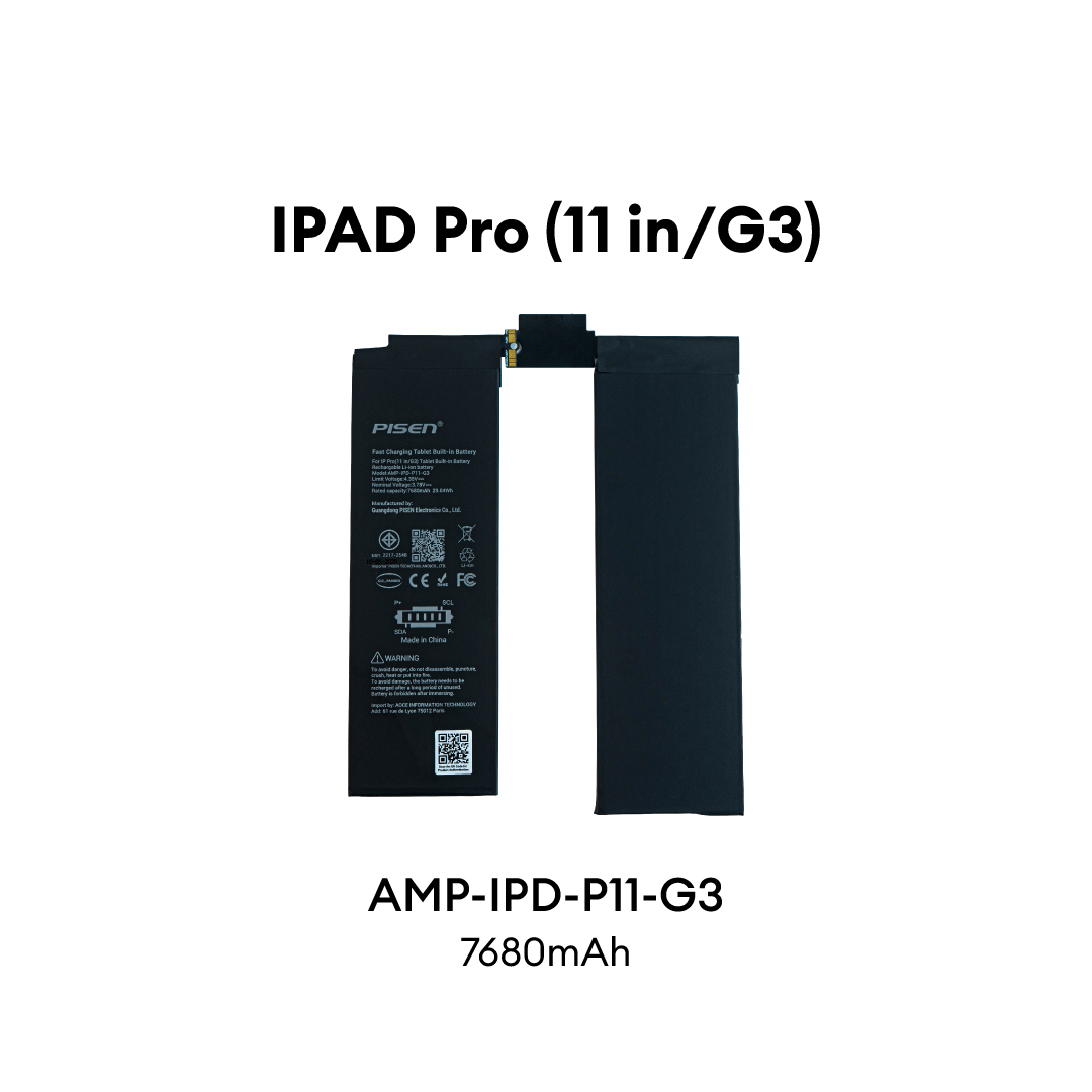 PISEN Fast Charging Tablet Built-in Battery IPad Pro (11 inch 3rd generation) AMP-IPD-P11-G3
