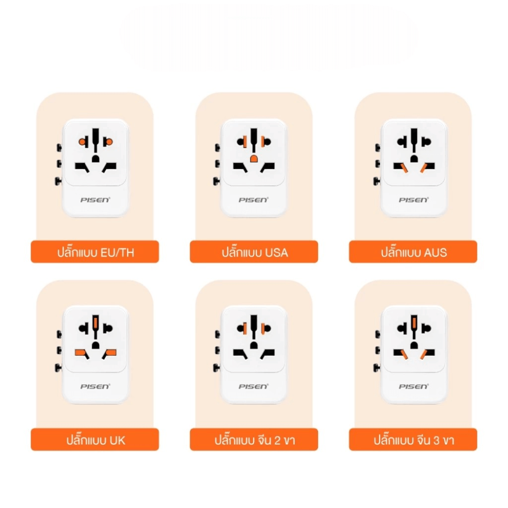 PISEN-Global Travel 20W 3-Port GaN Fast Charger TP-C109