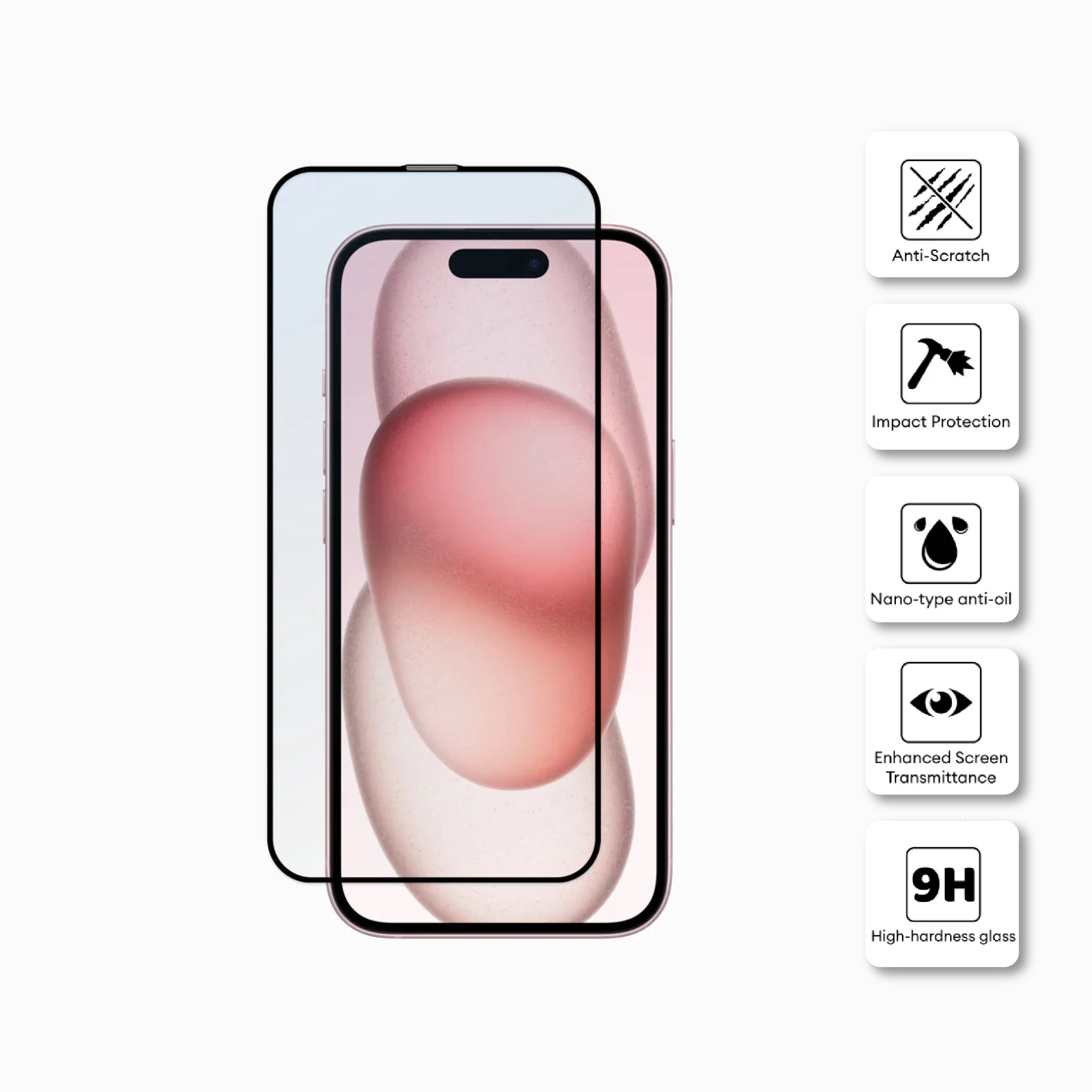 Pisen Tempered Glass Screen Protector for iPhone 15 Plus MRE-TM44-I15 Plus