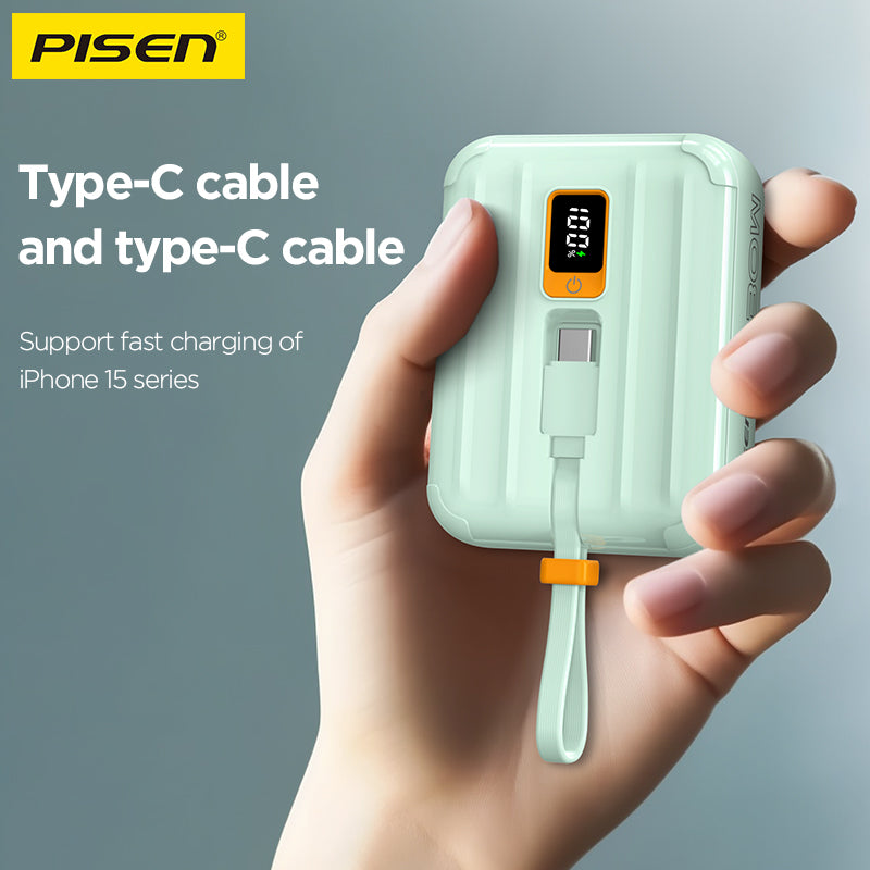 PISEN Power Tiny 30W 10000mAh With Dual Cable Power Bank TS-D364