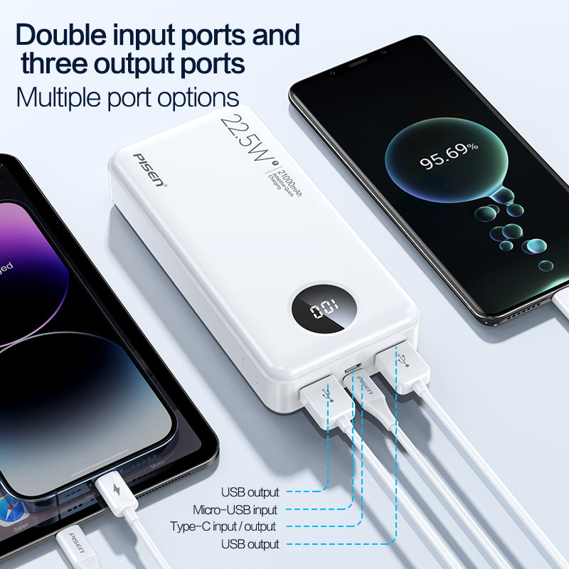 PISEN PRO 22.5W 21000mAh พาวเวอร์แบงค์อัจฉริยะ TS-D301