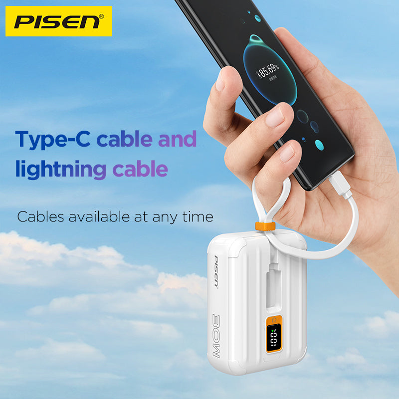 PISEN Power Tiny 30W 10000mAh With Dual Cable Power Bank TS-D364