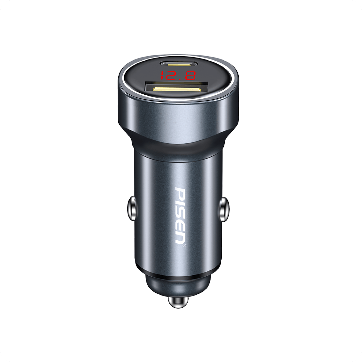 PISEN A+C digital display metal car charger