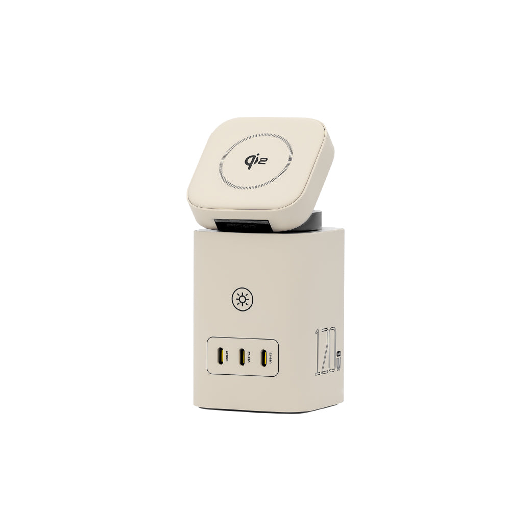 PISEN 120W GaN Desktop MagStation Changer Light-pink TP-C119