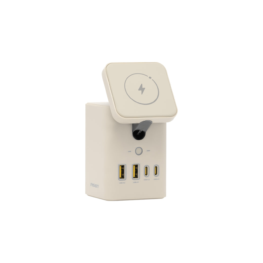 PISEN 65W GaN Desktop MagStation Changer Light-pink TS-C193