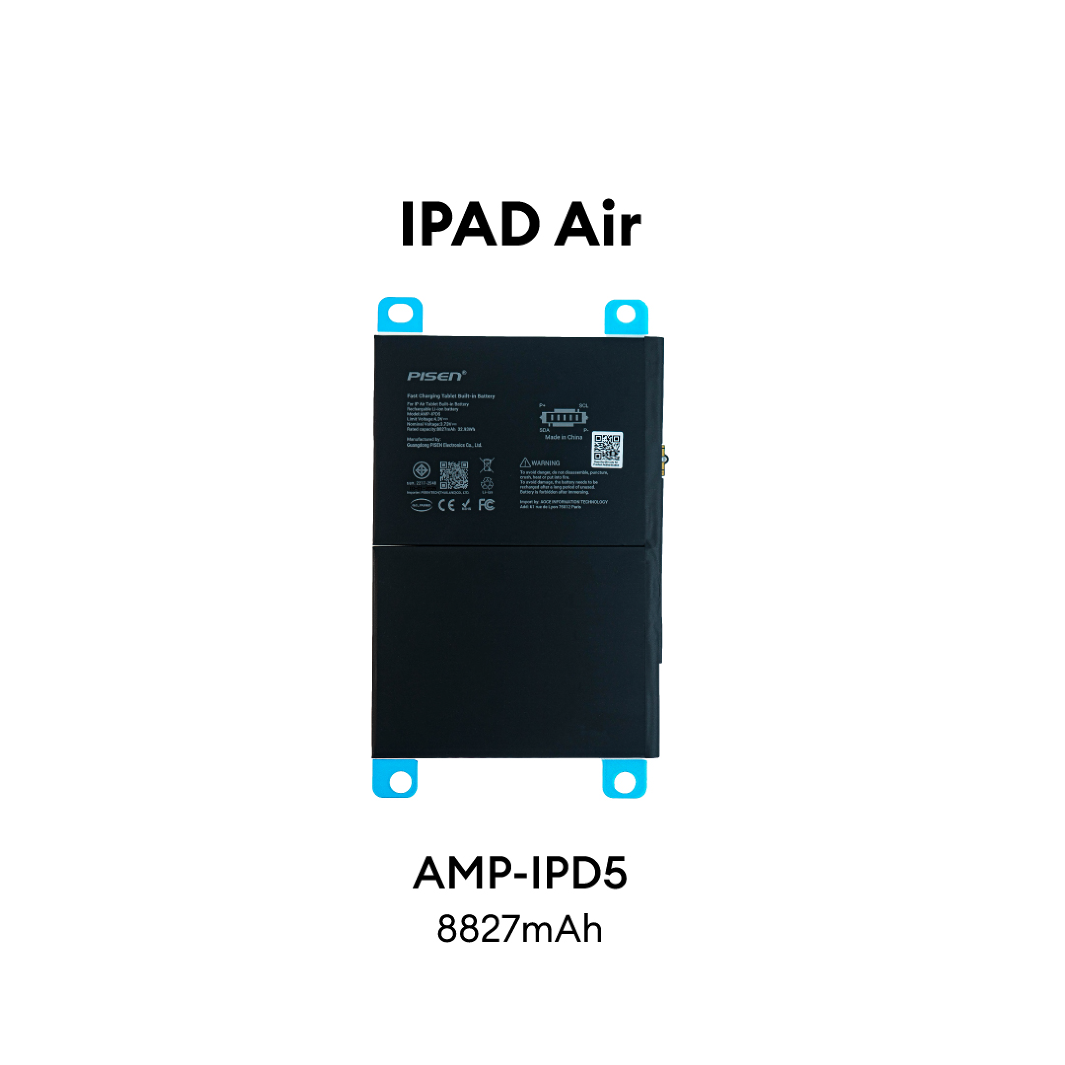 PISEN Fast Charging Tablet Built-in Battery IPad Air AMP-IPD5