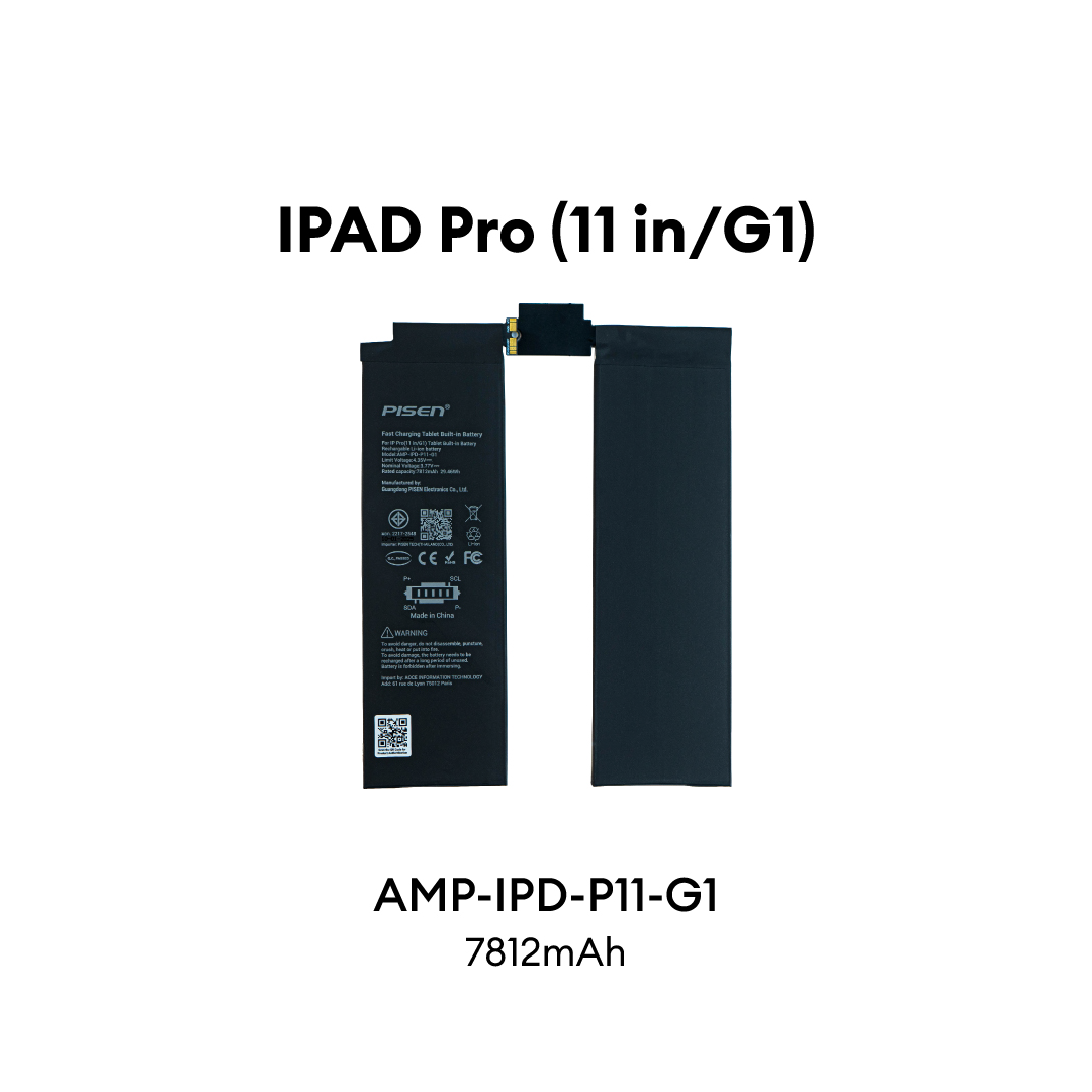 PISEN Fast Charging Tablet Built-in Battery IPad Pro (11 inch 1st generation) AMP-IPD-P11-G1