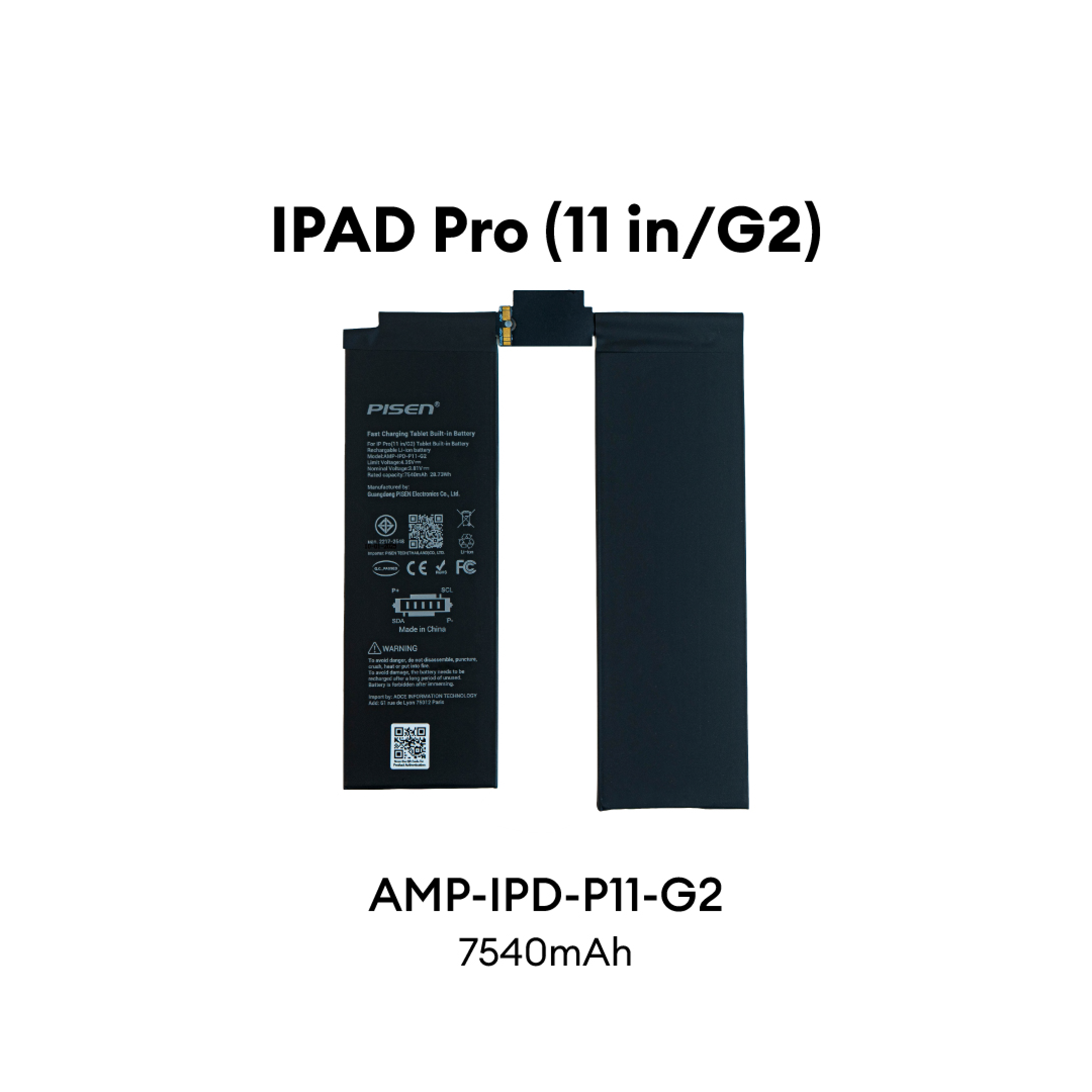 PISEN Fast Charging Tablet Built-in Battery IPad Pro (11 inch 2nd generation) AMP-IPD-P11-G2